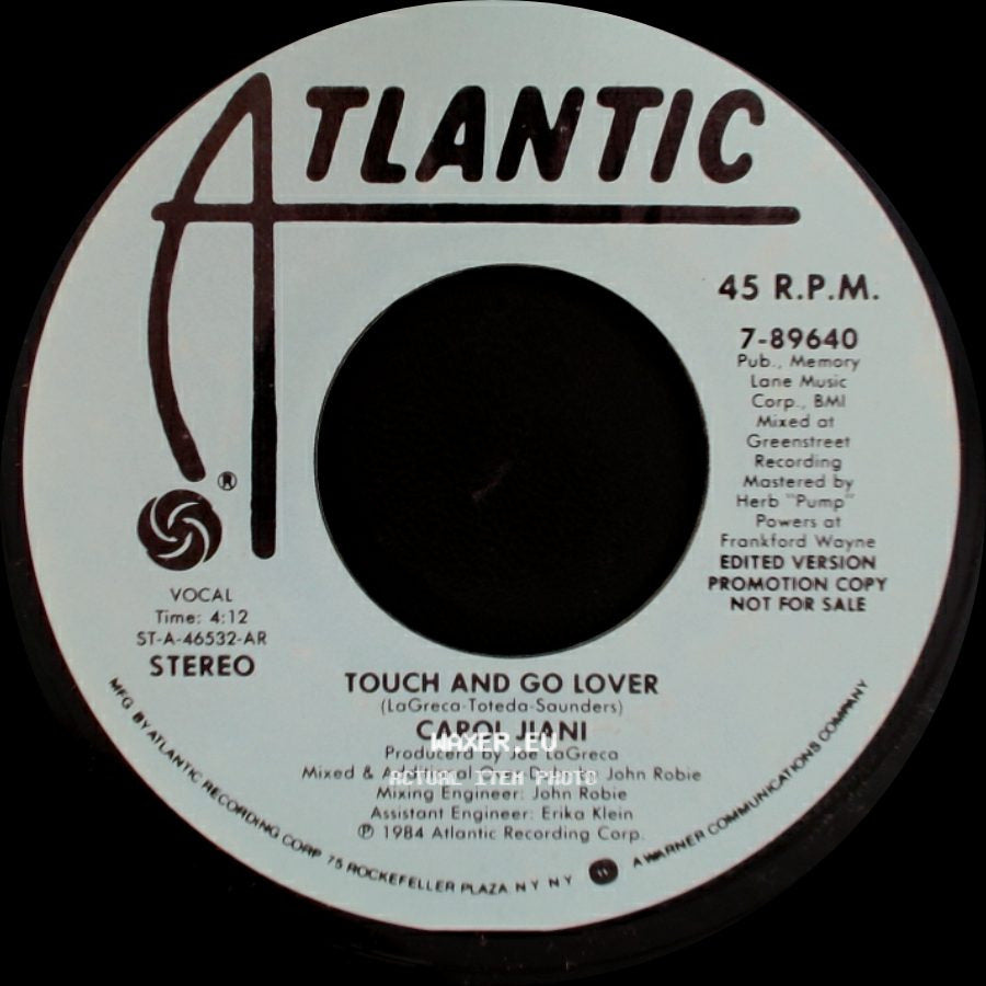 Carol Jiani - Touch And Go Lover / Touch And Go Lover side B
