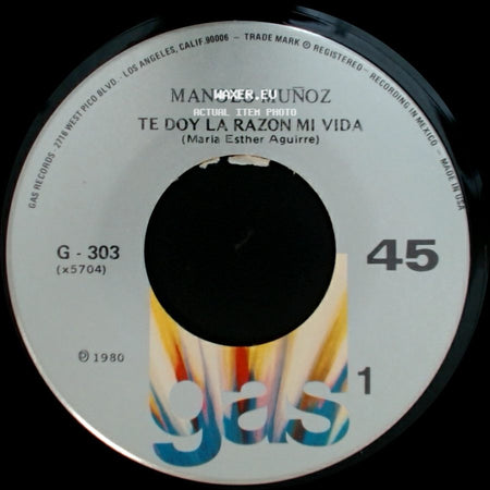 Manolo Muñoz - Te Doy La Razon Mi Vida / Yo Tambien Fui Niño side A