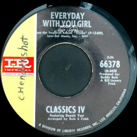 Classics Iv - Everyday With You Girl / Sentimental Lady side A