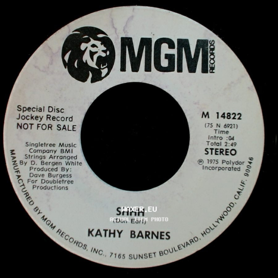 Kathy Barnes - Shhh / Shhh side B