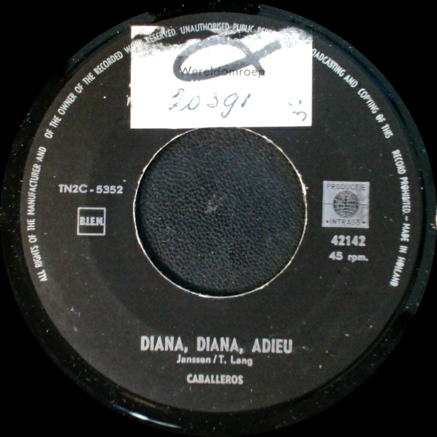 Caballeros - Diana, Diana, Adieu / So Spielt Unsere Band side A