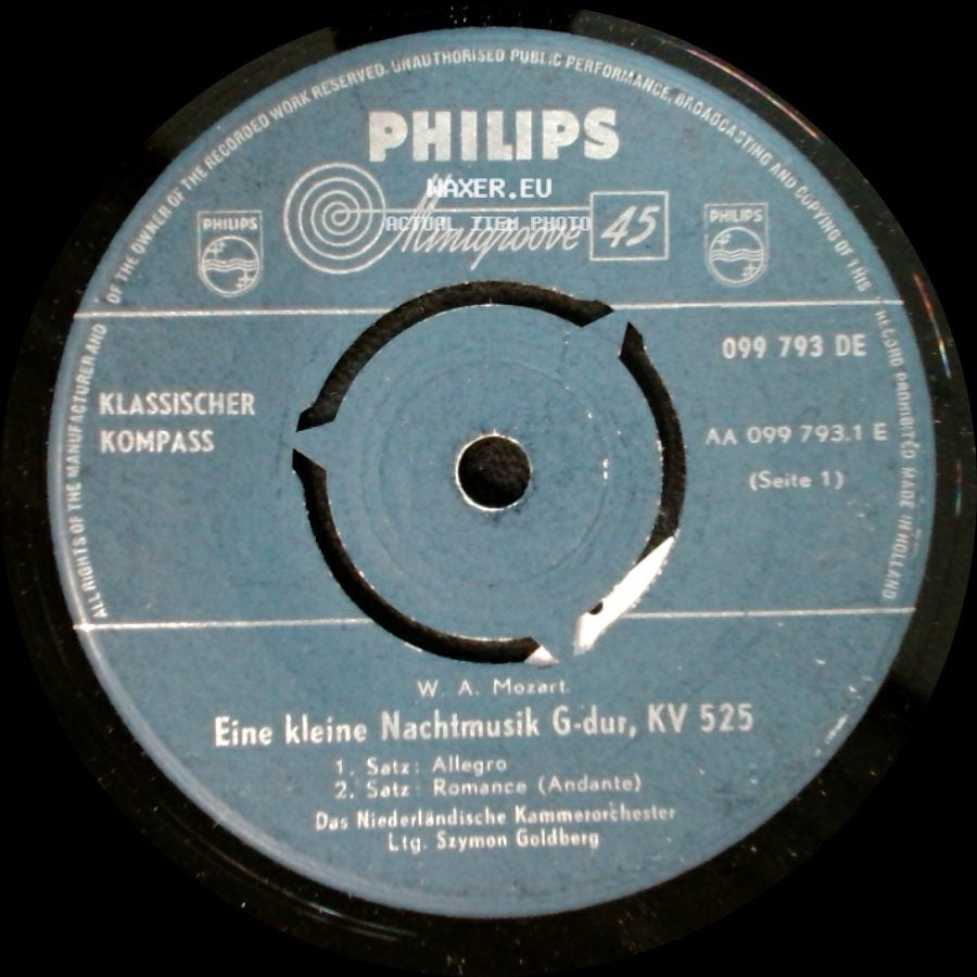 W.A. Mozart - Eine Kleine Nachtmusik G-Dur, Kv 525 / Eine Kleine Nachtmusik G-Dur, Kv 525 side A