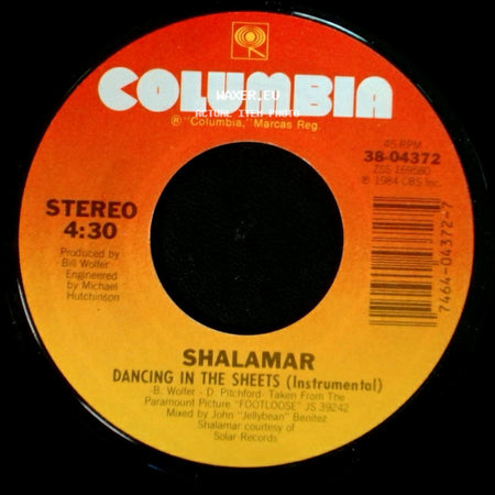 Shalamar - Dancing In The Sheets (Instrumental) / Dancing In The Sheets side A