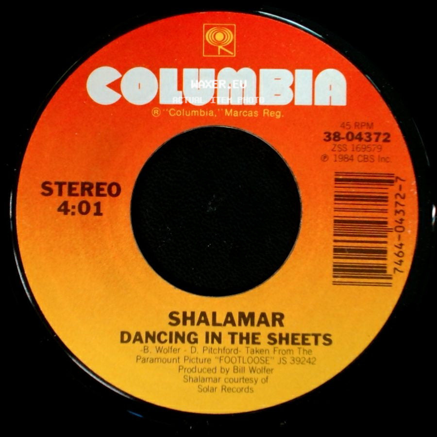 Shalamar - Dancing In The Sheets (Instrumental) / Dancing In The Sheets side B