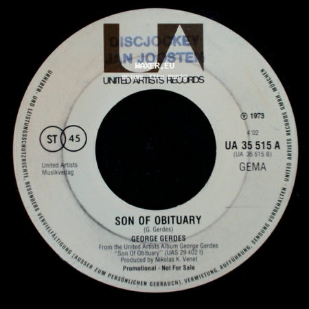 George Gerdes - Hey Packy / Son Of Obituary side B