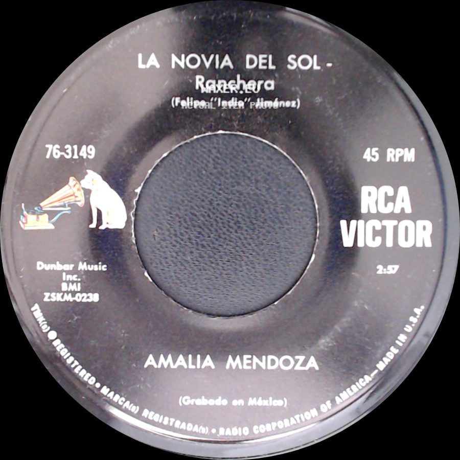 Amalia Mendoza - Caras Vemos - Ranchera / La Novia Del Sol - Ranchera side B
