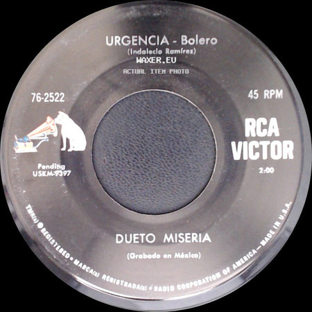 Dueto Miseria - No Me Amenaces - Bolero Ranchero / Urgencia - Bolero side B
