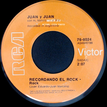 Juan Y Juan Con H. Malvicino Y Orq. / Juan Y Juan - Recordando El Rock - Rock / Porque No Hacerlo - Guajira side A