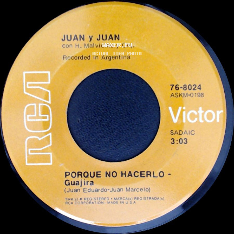 Juan Y Juan Con H. Malvicino Y Orq. / Juan Y Juan - Recordando El Rock - Rock / Porque No Hacerlo - Guajira side B