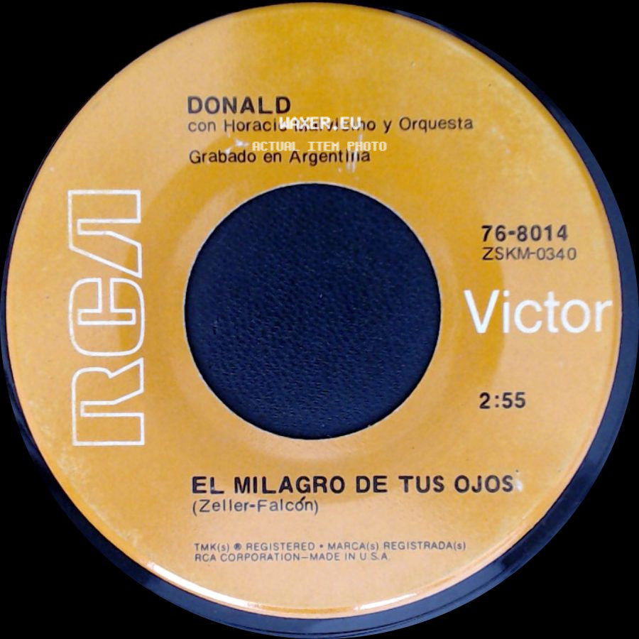 Donald / Donald Con Horacio Malvicino Y Orquesta - Adios, Linda Candy / El Milagro De Tus Ojos side B