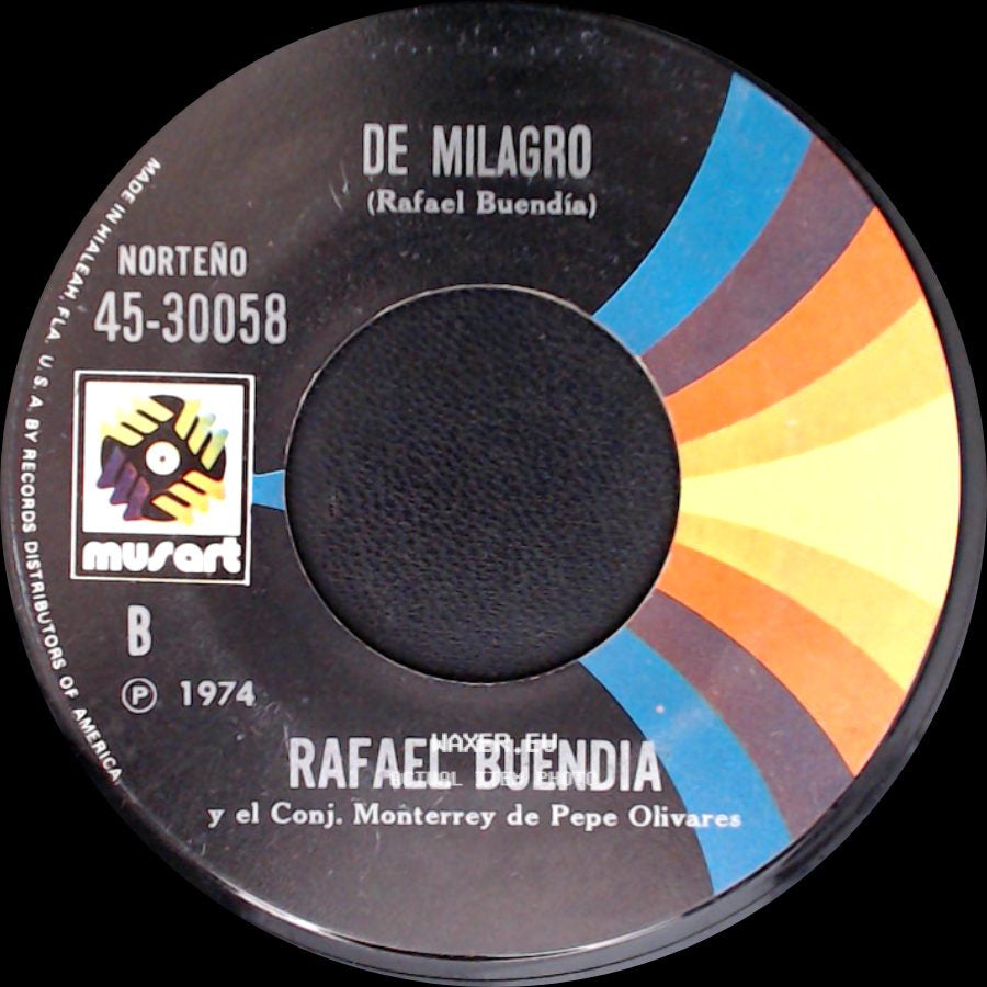 Rafael Buendia Y El Conj. Monterrey De Pepe Olivares - De Milagro / La Tierra Prometida side A