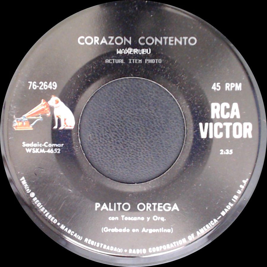 Palito Ortega Con Toscano Y Orq. / Palito Ortega - Corazon Contento / Estoy Celoso side A