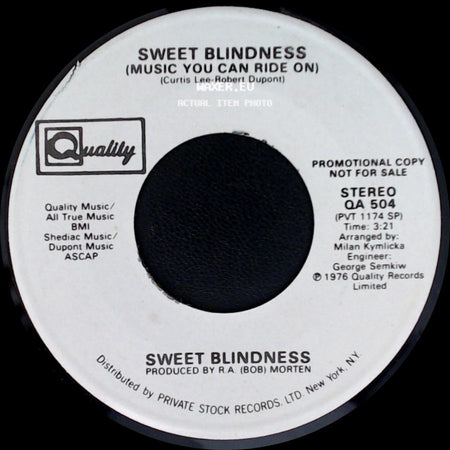 Sweet Blindness - Sweet Blindness (Music You Can Ride On) / Sweet Blindness (Music You Can Ride On) side A