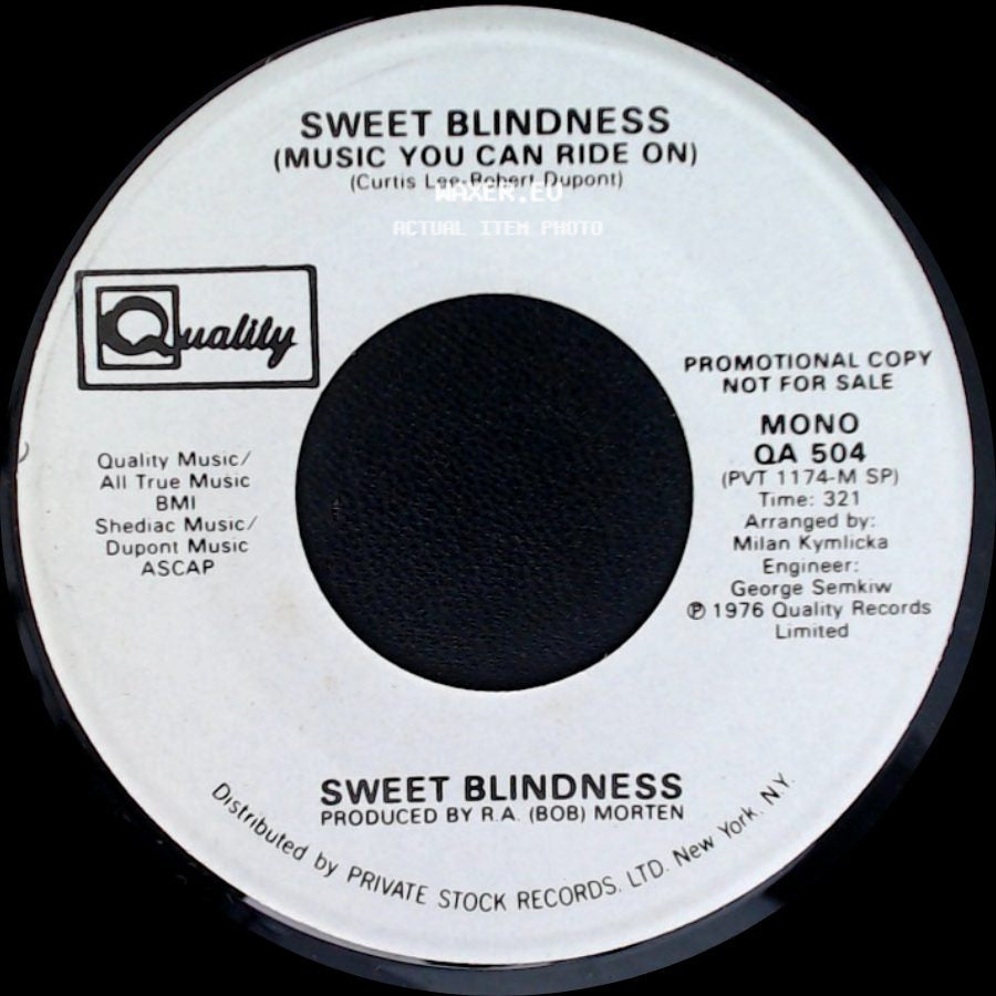 Sweet Blindness - Sweet Blindness (Music You Can Ride On) / Music You Can Ride On side A