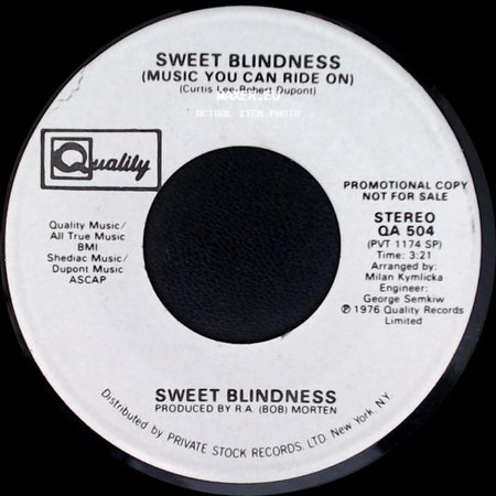 Unknown Artist - Sweet Blindness (Music You Can Ride On) / Sweet Blindness (Music You Can Ride On) side A