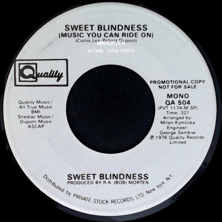 Unknown Artist - Sweet Blindness (Music You Can Ride On) / Sweet Blindness (Music You Can Ride On) side B
