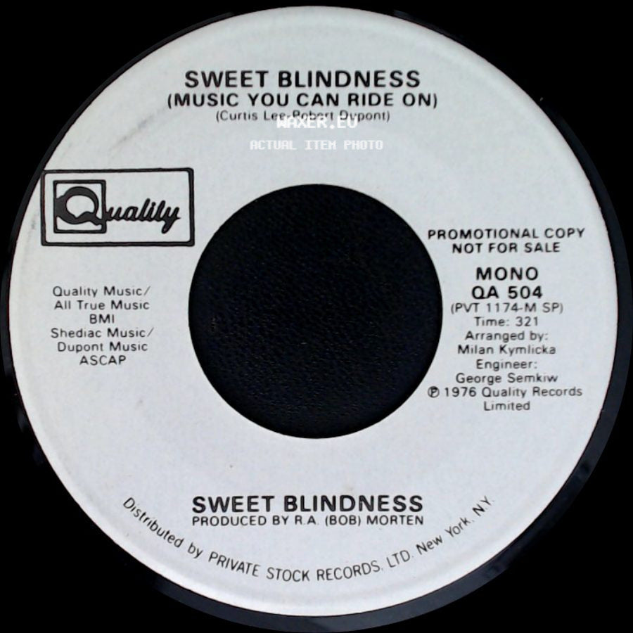 Unknown Artist - Sweet Blindness (Music You Can Ride On) / Sweet Blindness (Music You Can Ride On) side B
