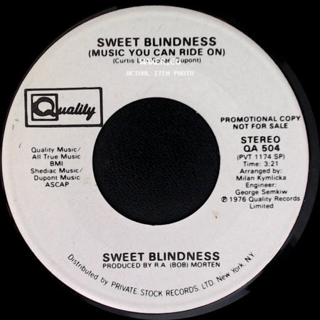 Sweet Blindness - Sweet Blindness (Music You Can Ride On) / (Music You Can Ride On) side A