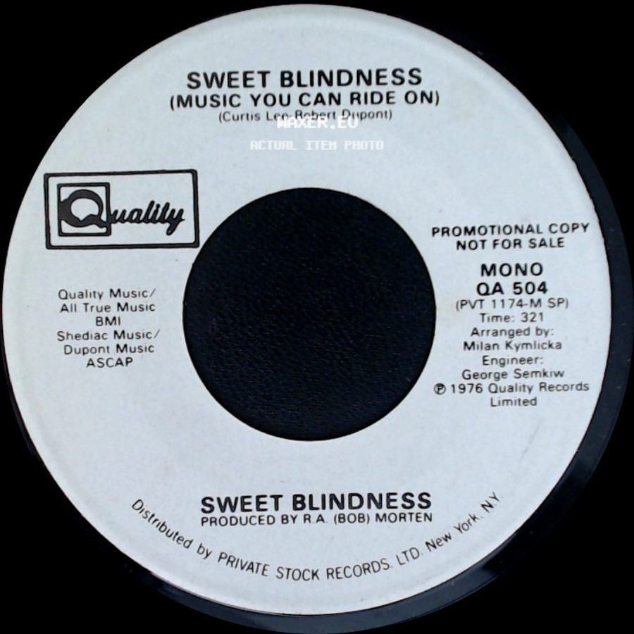 Sweet Blindness - Sweet Blindness (Music You Can Ride On) / Music You Can Ride On side A