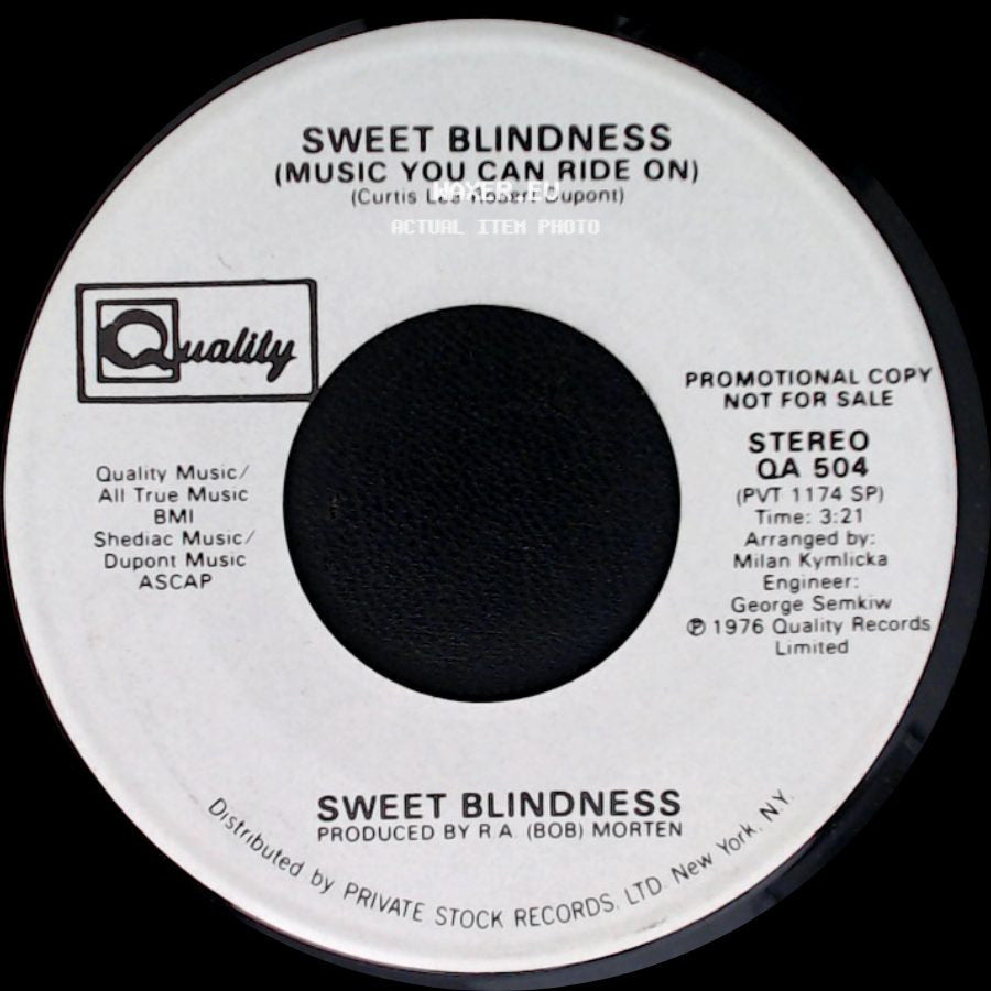 Sweet Blindness - Sweet Blindness (Music You Can Ride On) / Music You Can Ride On side B