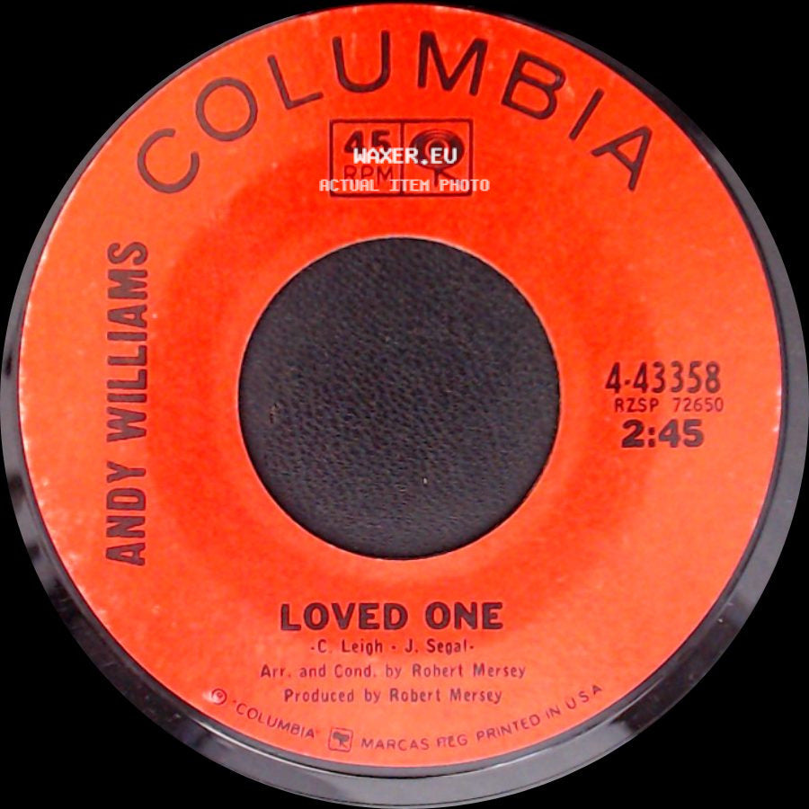Andy Williams - Ain't It True / Loved One side B