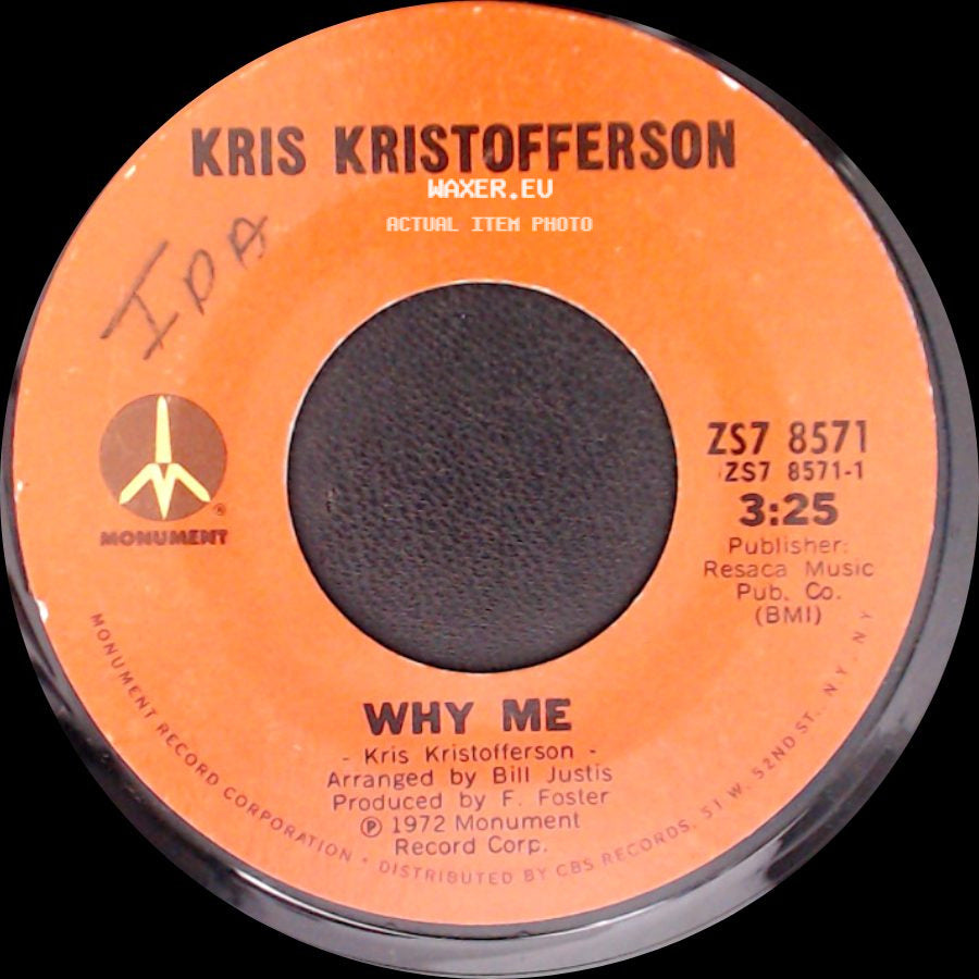Kris Kristofferson - Help Me / Why Me side B
