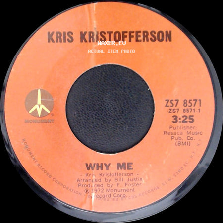 Kris Kristofferson - Help Me / Why Me side B