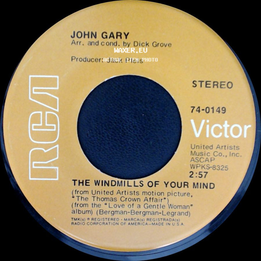 John Gary - The Windmills Of Your Mind / Then She's A Lover side A