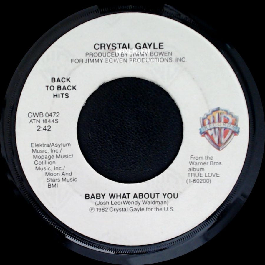 Crystal Gayle - Our Love Is On The Faultline / Baby What About You side B