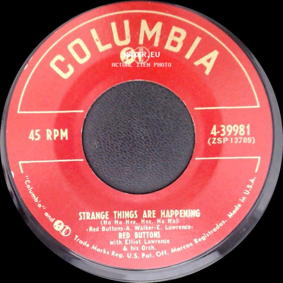 Red Buttons / Red Buttons With Elliot Lawrence & His Orch. - The Ho Ho Song / Strange Things Are Happening side B