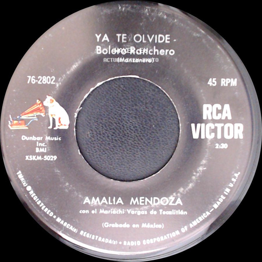 Amalia Mendoza - Corazoncito Bonito Canción Polka / Ya Te Olvide - Bolero Ranchero side B