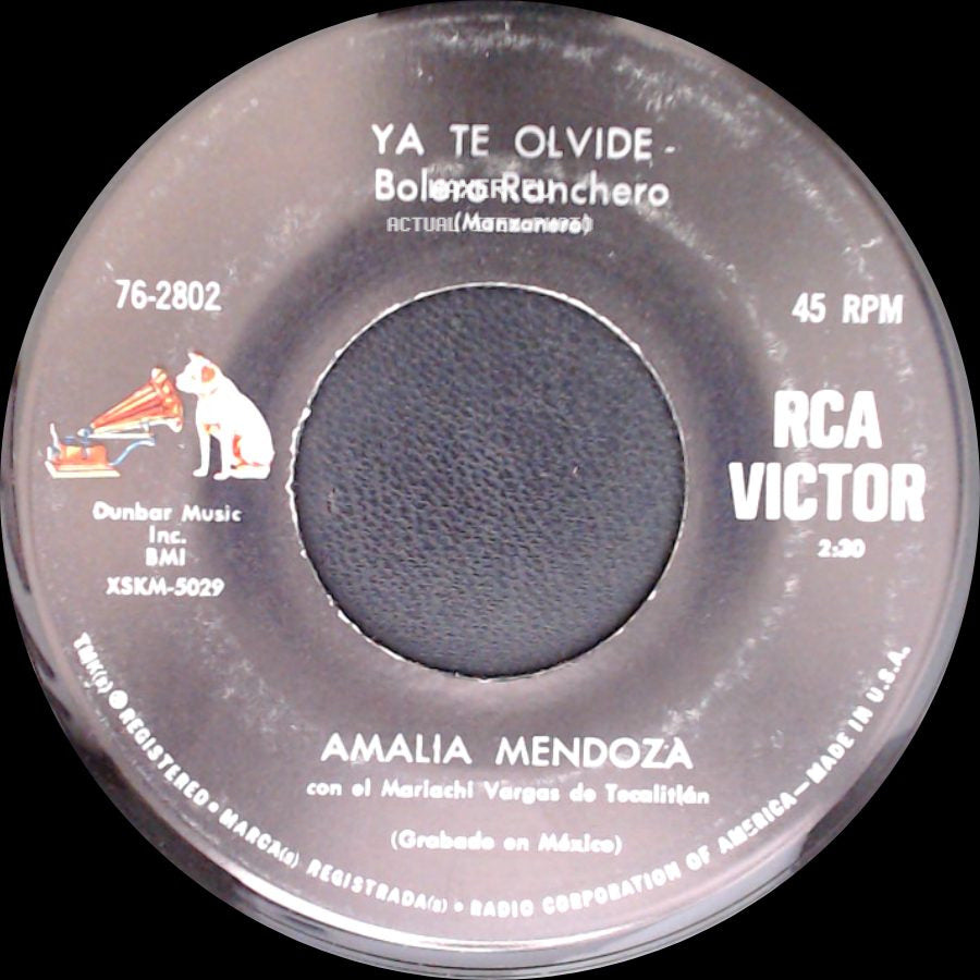 Amalia Mendoza - Corazoncito Bonito - Canción Polka / Ya Te Olvide - Bolero Ranchero (Manzanero) side B