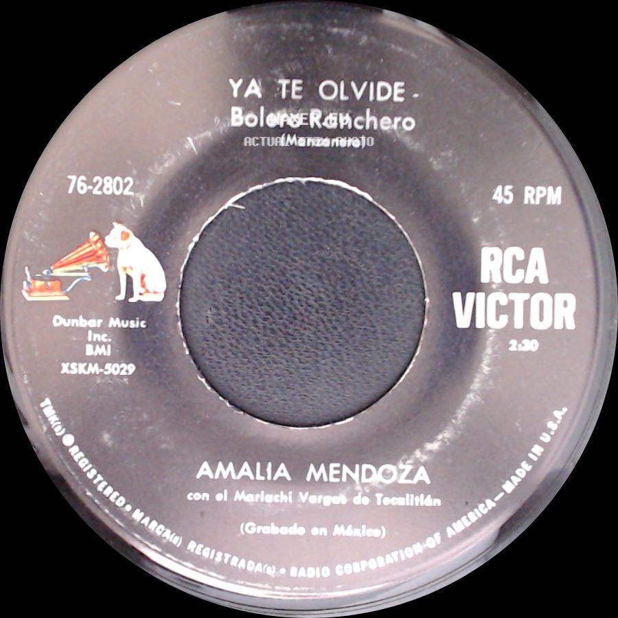 Amalia Mendoza - Corazoncito Bonito - Canción Polka / Ya Te Olvide - Bolero Ranchero side B