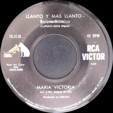 Maria Victoria - Palmaditas - Bolero Rítmico / Llanto Y Mas Llanto - Bolero Ritmico side B
