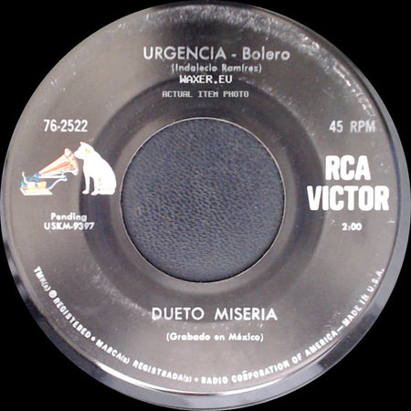 Dueto Miseria - Urgencia - Bolero / No Me Amenaces side A