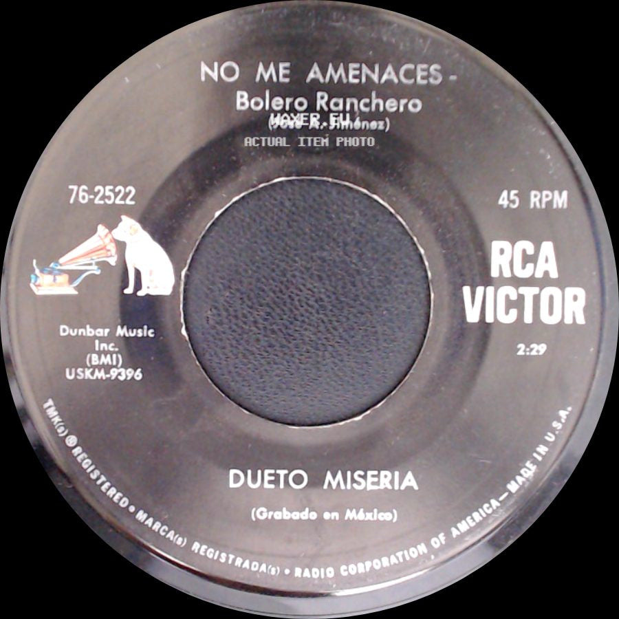 Dueto Miseria - Urgencia - Bolero / No Me Amenaces side B