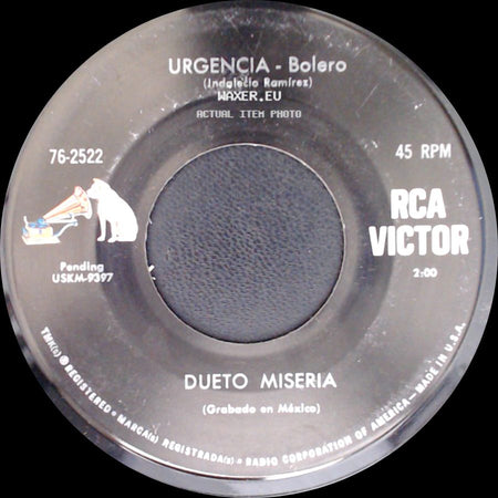 Dueto Miseria - No Me Amenaces / Urgencia - Bolero side B