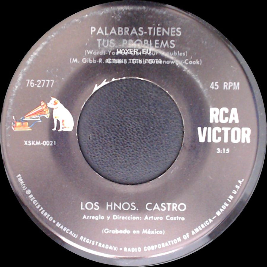 Los Hnos. Castro - Palabras-Tienes Tus Problems / Palabras-Tienes Tus Problems side B