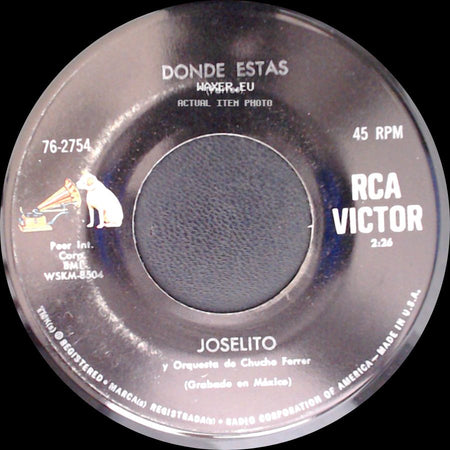 Joselito Y Orquesta De Chucho Ferrer - Remanso De Paz / Donde Estas side B