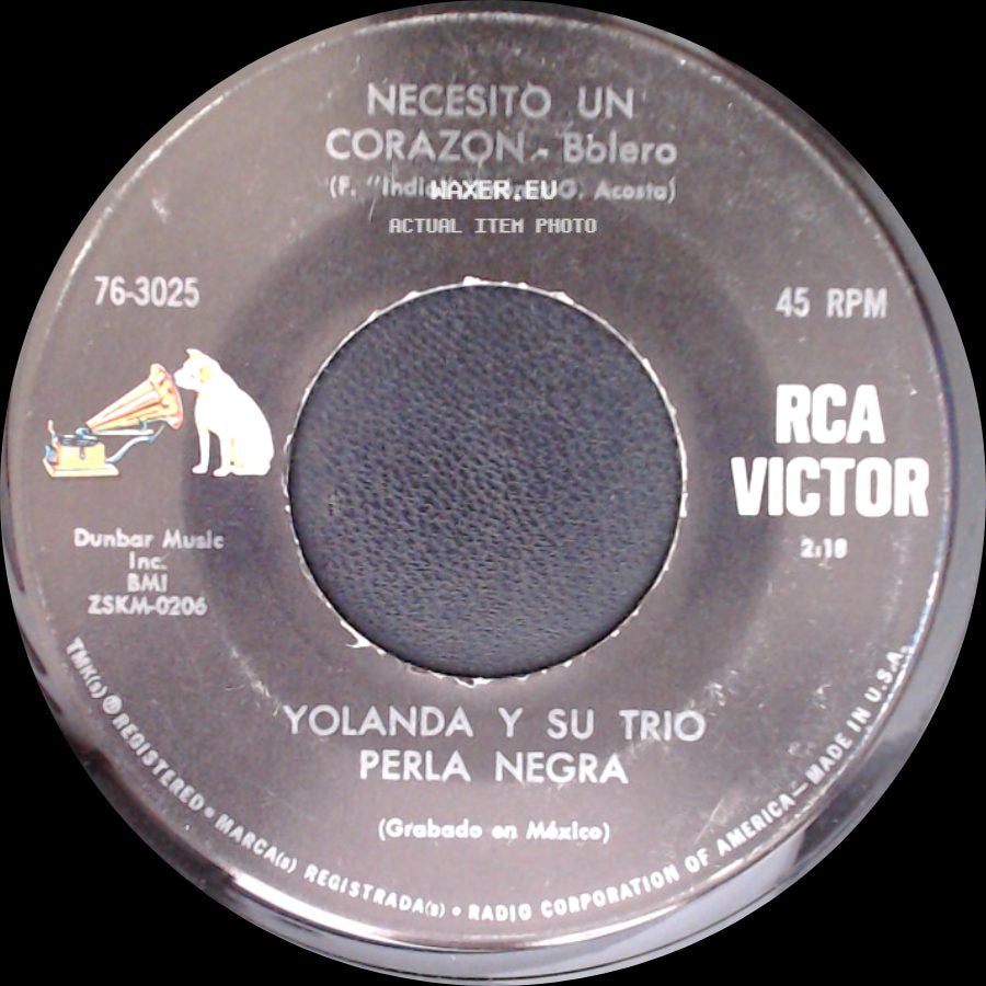 Yolanda Y Su Trio Perla Negra - Servicio Secreto / Necesito Un Corazon - Bolero side B