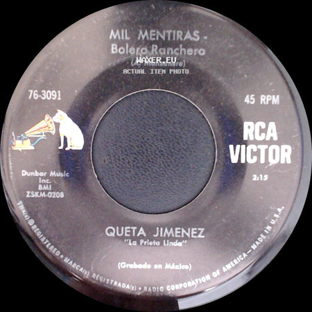 Queta Jimenez - Mil Mentiras - Bolero Ranchero / Cantares De Amor - Bolero Ranchero Moruno side A
