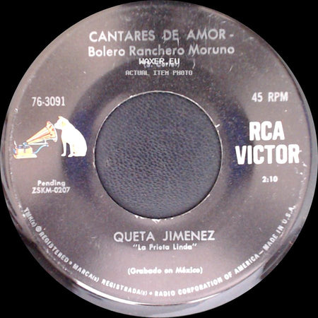 Queta Jimenez - Cantares De Amor - Bolero Ranchero Moruno / Mil Mentiras - Bolero Ranchero side A