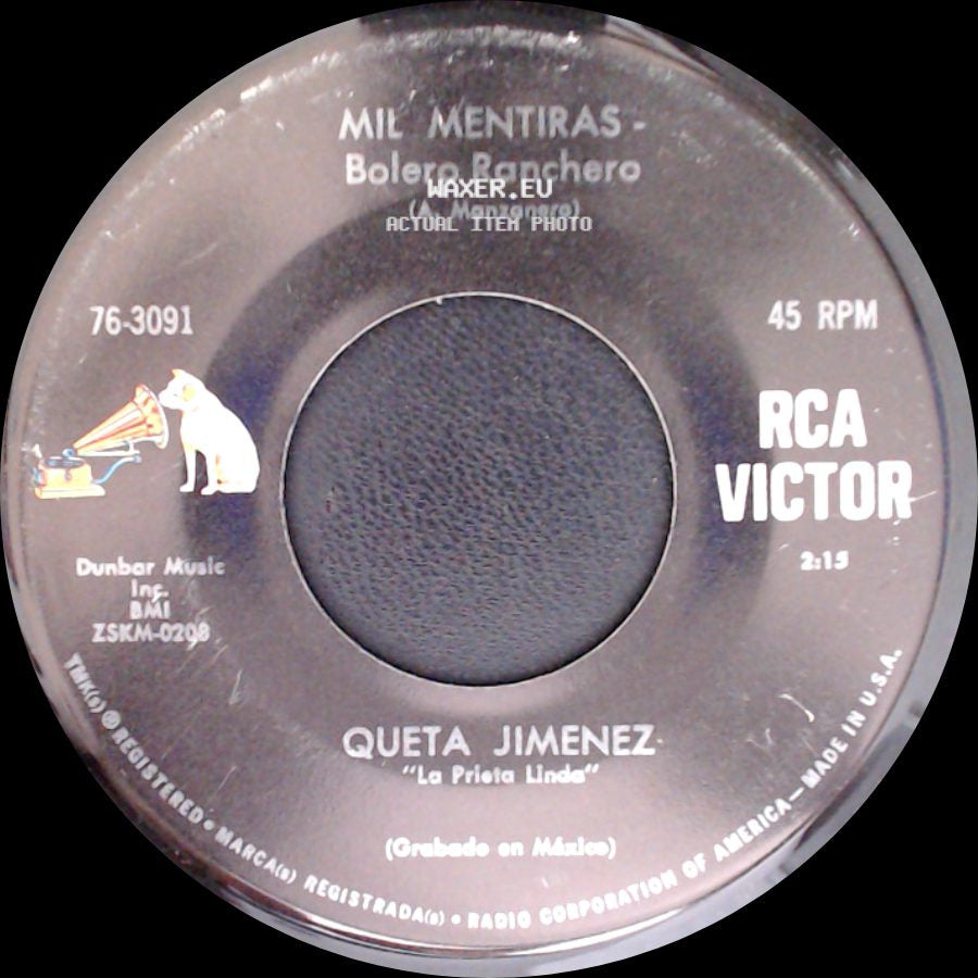 Queta Jimenez - Cantares De Amor - Bolero Ranchero Moruno / Mil Mentiras - Bolero Ranchero side B