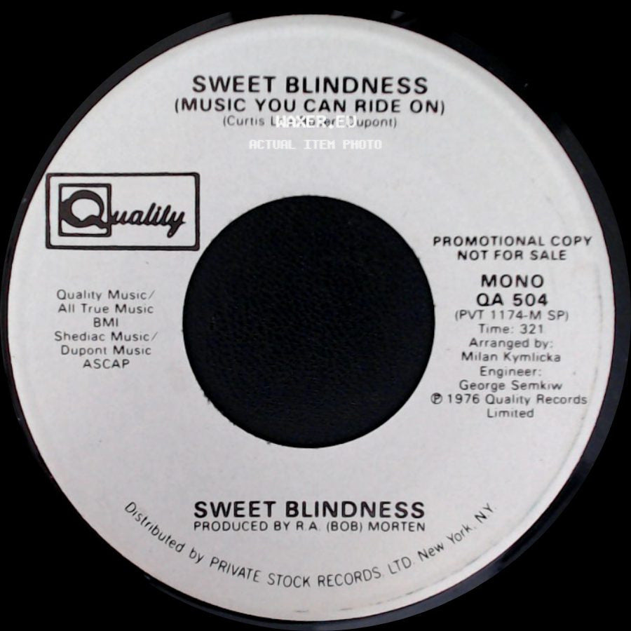 Unknown Artist - Sweet Blindness (Music You Can Ride On) / Sweet Blindness (Music You Can Ride On) side A