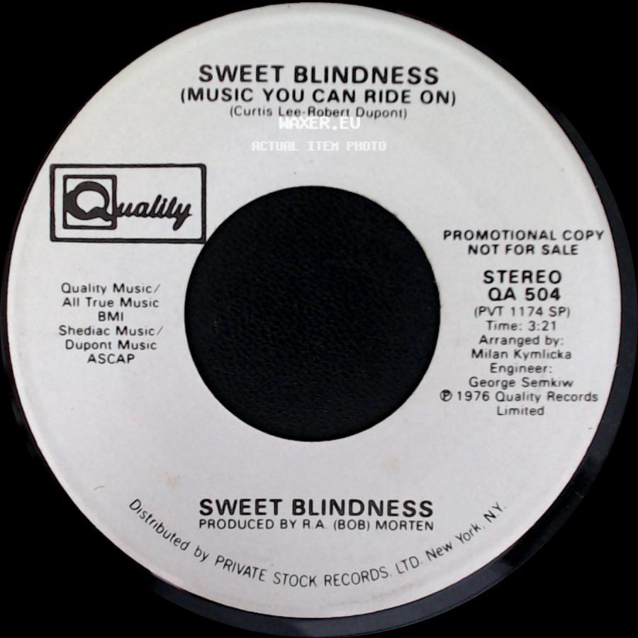 Unknown Artist - Sweet Blindness (Music You Can Ride On) / Sweet Blindness (Music You Can Ride On) side B