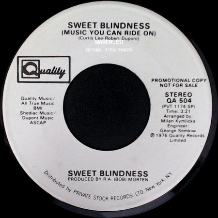 Unknown Artist - Sweet Blindness (Music You Can Ride On) / Sweet Blindness (Music You Can Ride On) side B