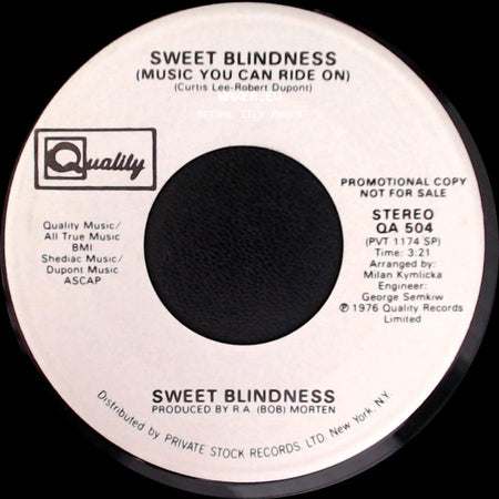 Unknown Artist - Sweet Blindness (Music You Can Ride On) / Sweet Blindness (Music You Can Ride On) side A