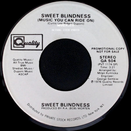 Sweet Blindness - Sweet Blindness (Music You Can Ride On) / Sweet Blindness (Music You Can Ride On) side B