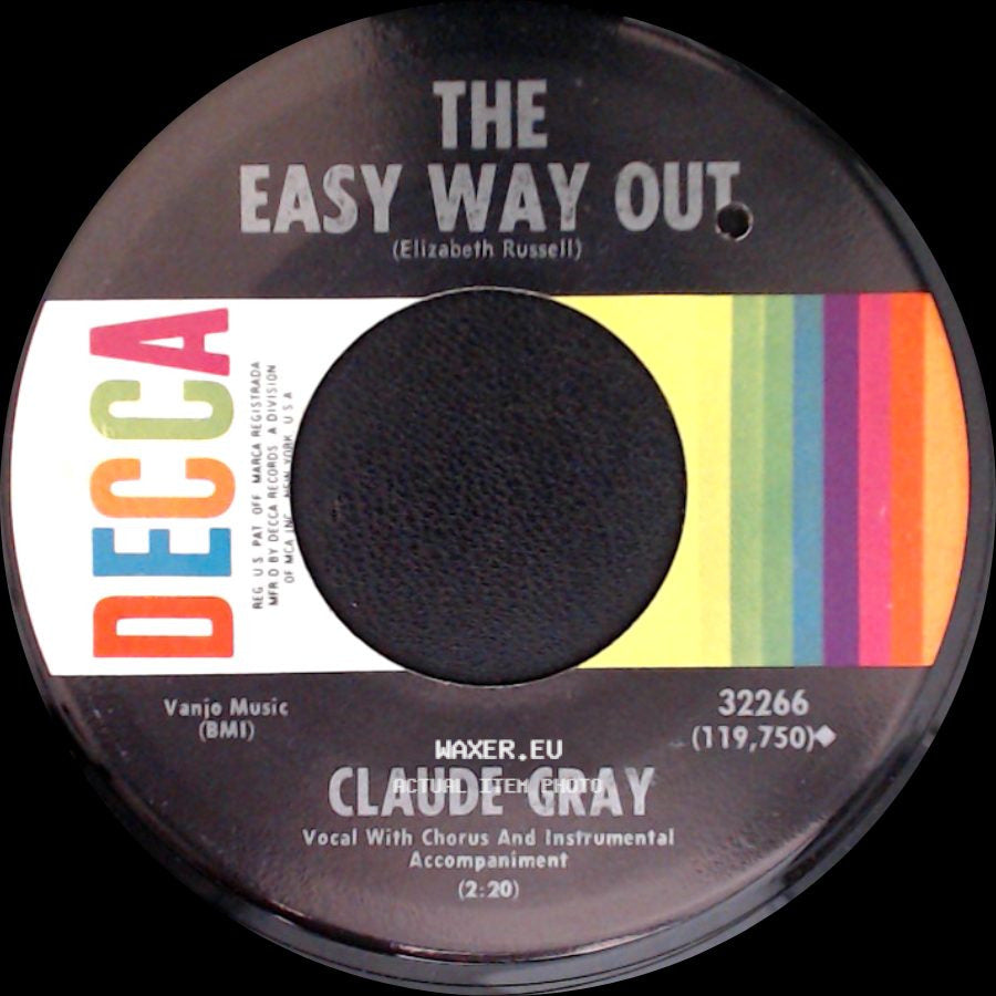 Claude Gray - Your Devil Memory / The Easy Way Out (Elizabeth Russell) side B
