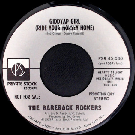 The Bareback Rockers - Giddyap Girl (Ride Your Horsey Home) / Giddyap Girl (Ride Your Horsey Home) side B